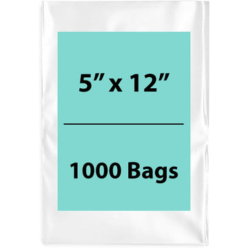 Clear Poly Bags Thickness: 4 Mil Size: 5 inch (width) X 12 inch (Height)  Pack of 1000 Bags